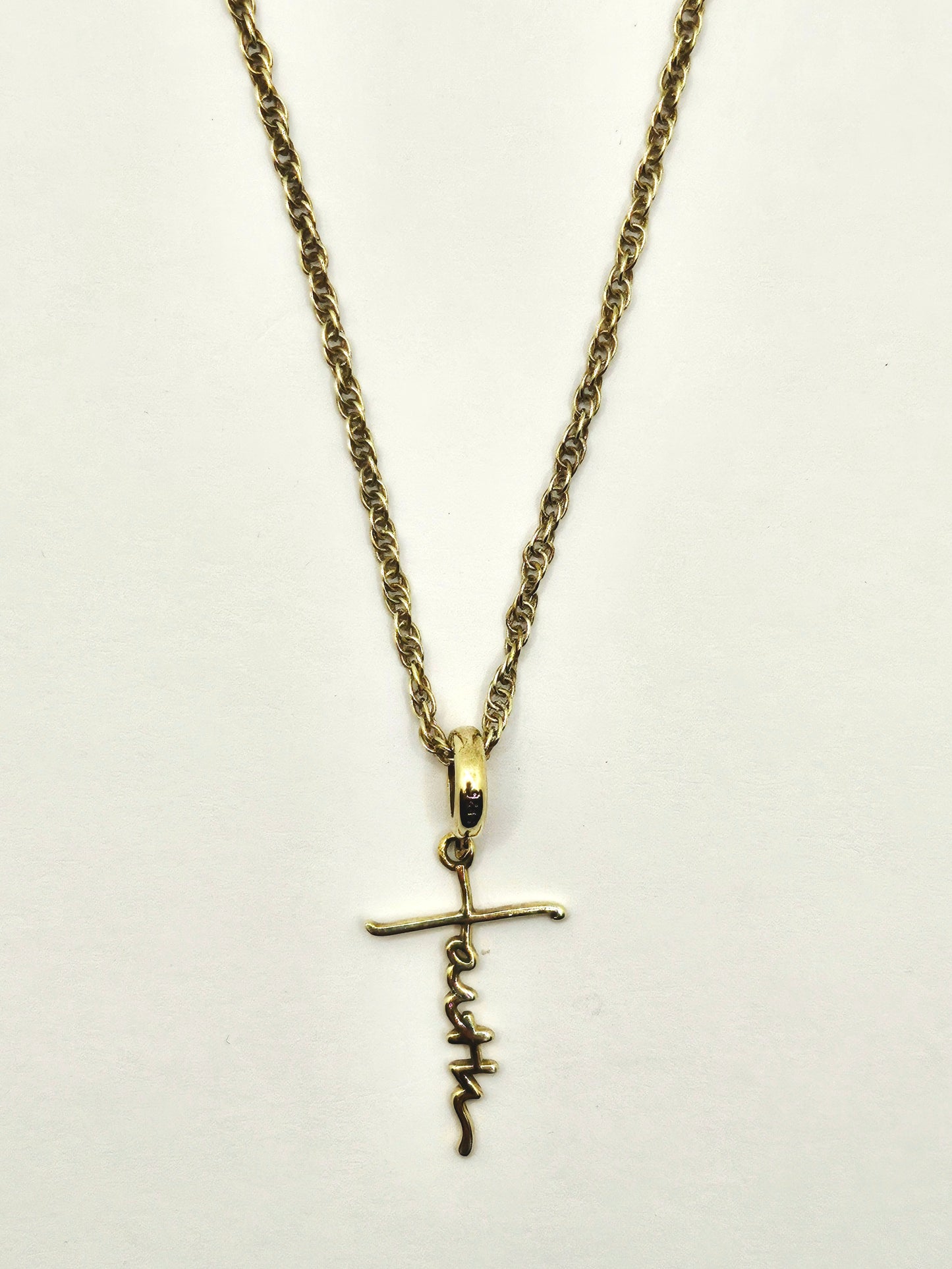 Gold plated sterling silver 'faith' pendant