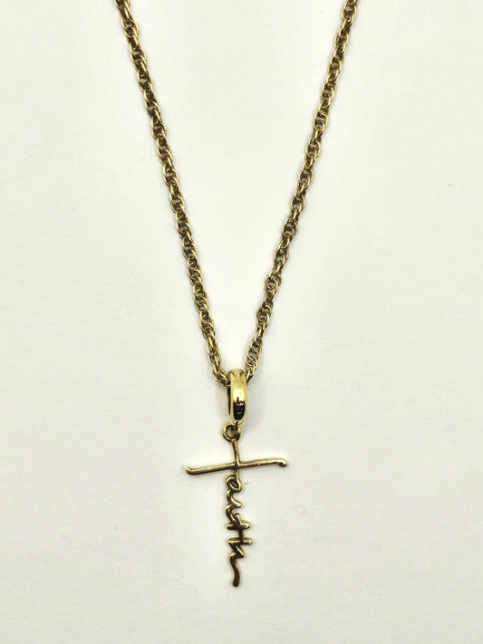 Gold plated sterling silver 'faith' pendant