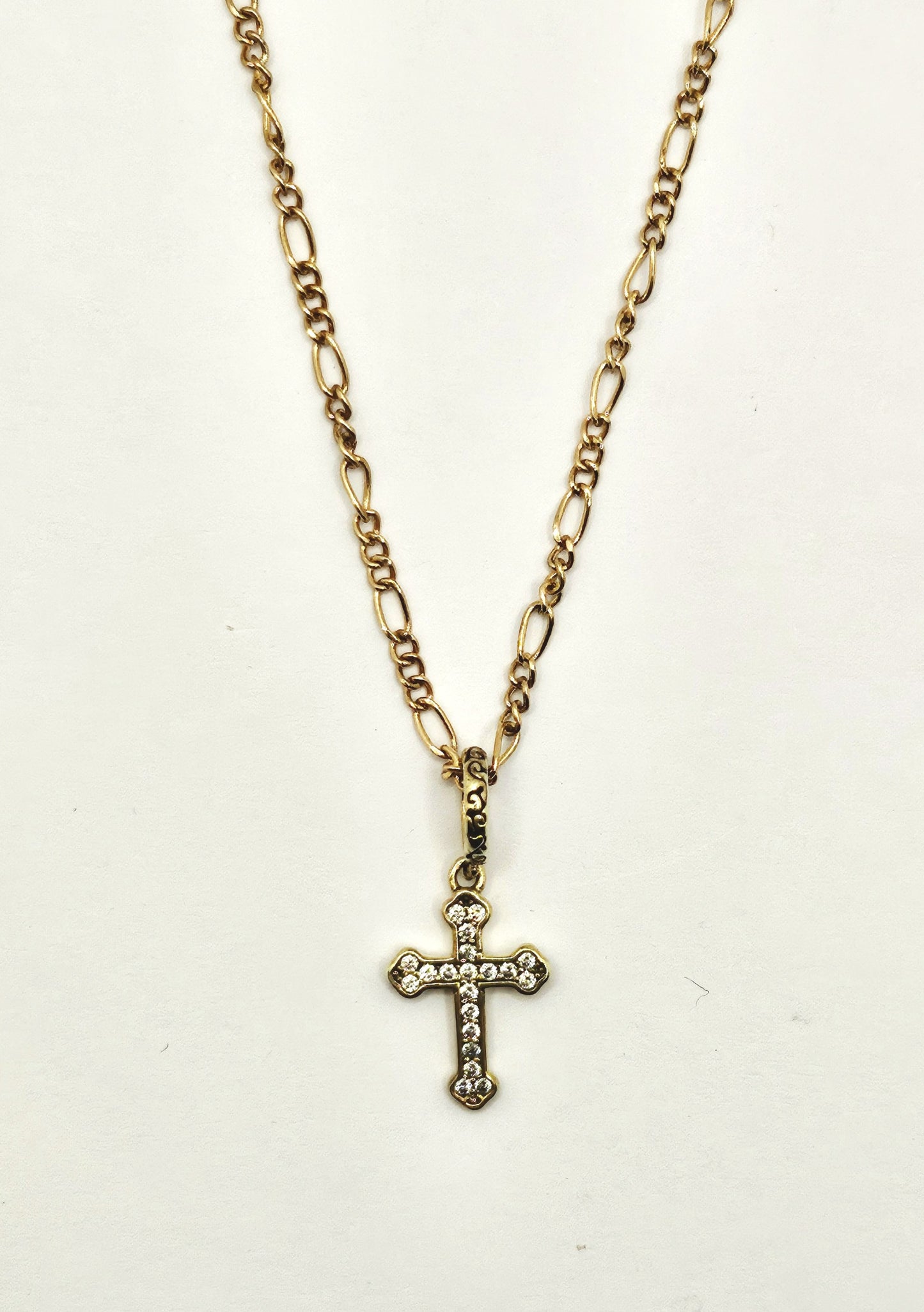 Gold plated sterling silver fancy cross