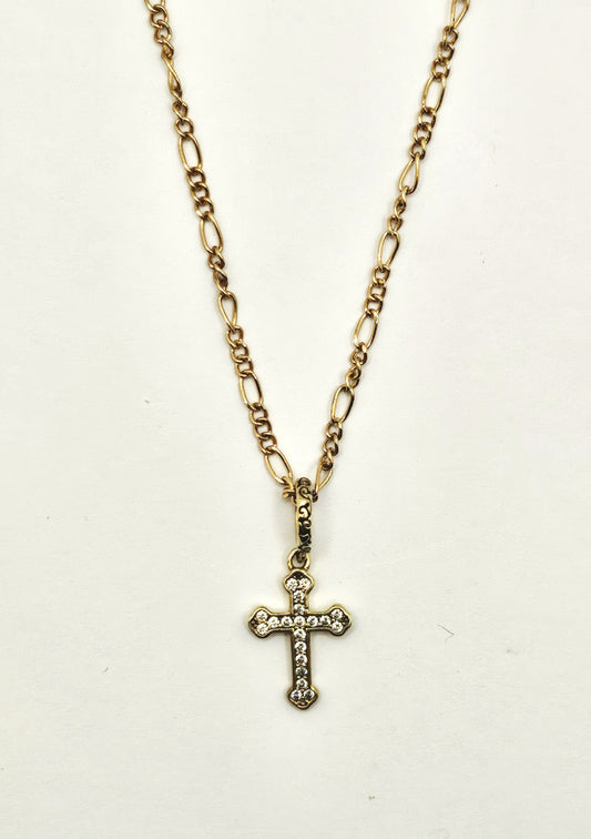 Gold plated sterling silver fancy cross