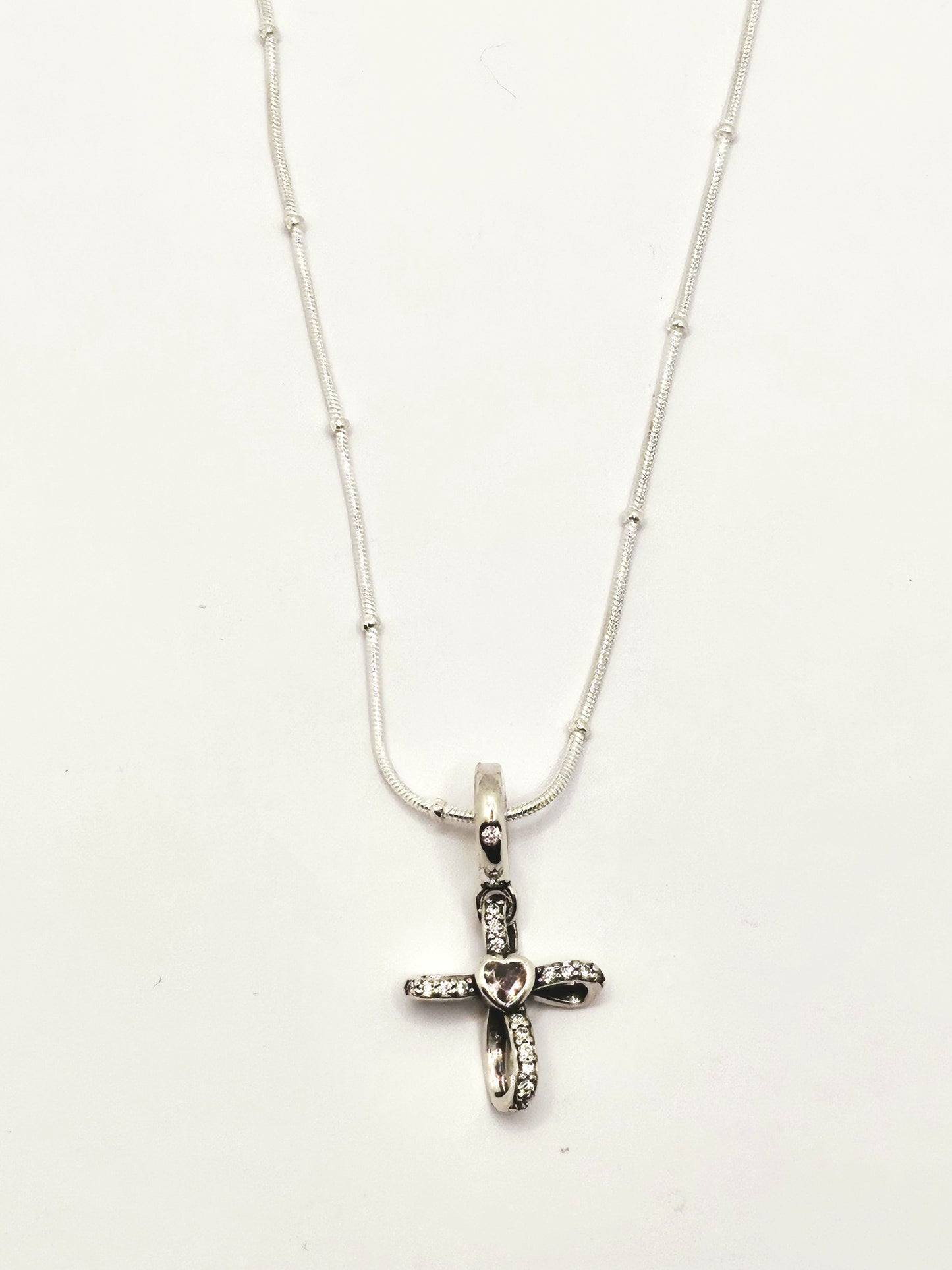 Sterling silver fancy cross pendant