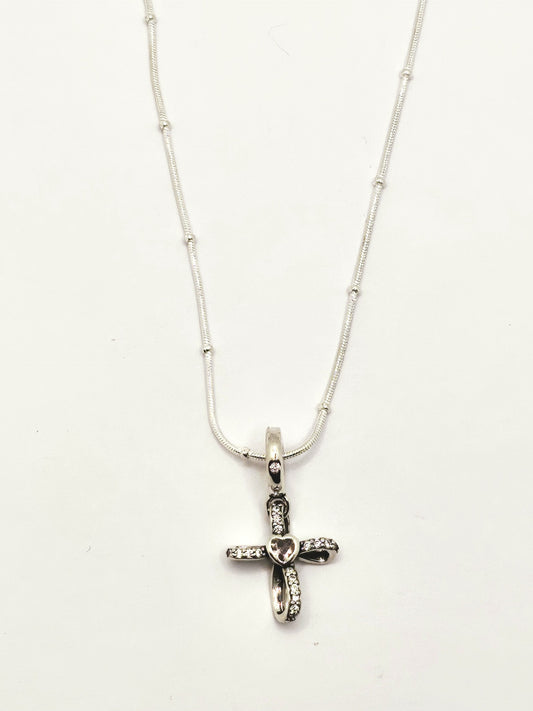 Sterling silver fancy cross pendant